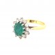 Pre Owned 18ct Emerald and Diamond Cluster Ring ZA818